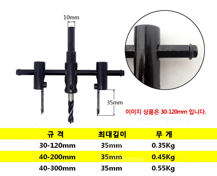 써클커터 목공용 40-300mm (하이스날) 3