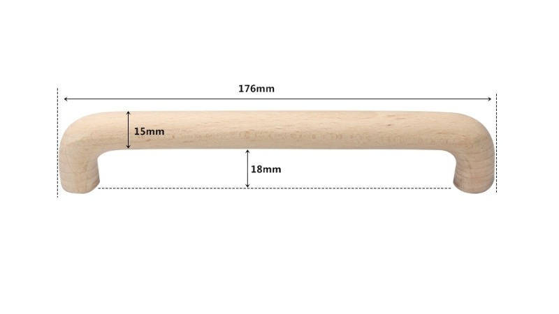 철천지 베이직 2구 원목손잡이 나무 우드 싱크대 서랍장 가구 H21404(160mm) 4