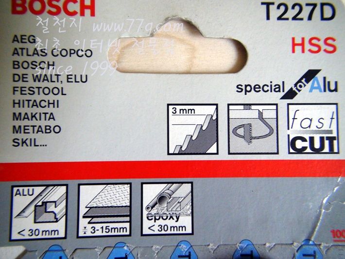 직소날 BOSCH 곡선, 거친절단 철재용 T227D