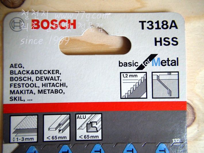 직소날 BOSCH 직선,고운절단 철재용 T318A