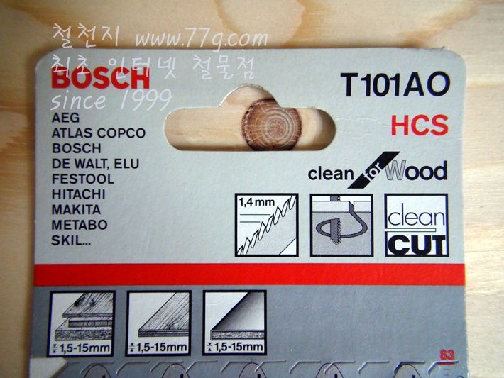 직소날 BOSCH 곡선절단 목재용 T101AO
