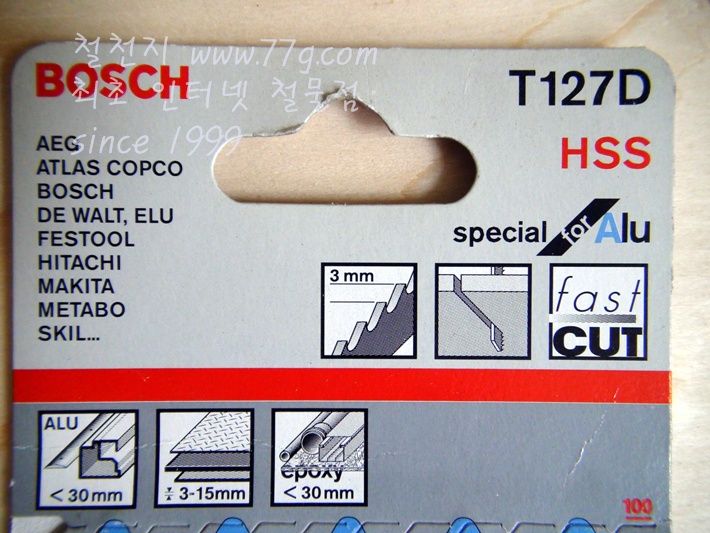 직소날 BOSCH 빠르고 거친절단 철재용 T127D