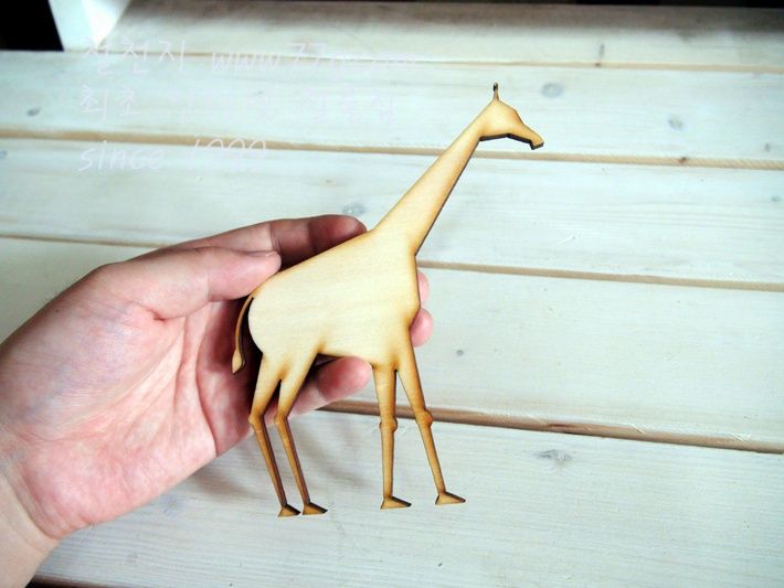 버닝아트 장식물 기린 W 130mm X H 145mm