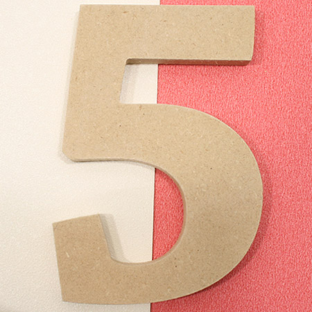 포크아트 (110x110mm) 넘버 이니셜(initial) 5 1