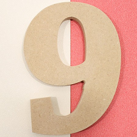 포크아트 (110x110mm) 넘버 이니셜(initial) 9 1