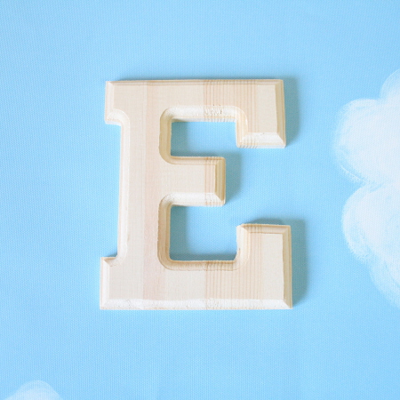 원목(150x150x14mm) 알파벳 이니셜(initial) 영문 대문자 E 1