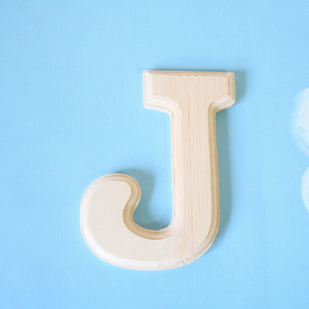 원목(150x150x14mm) 알파벳 이니셜(initial) 영문 대문자 J 1