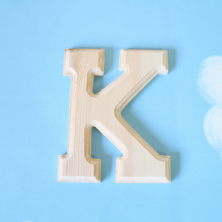 원목(150x150x14mm) 알파벳 이니셜(initial) 영문 대문자 K 1