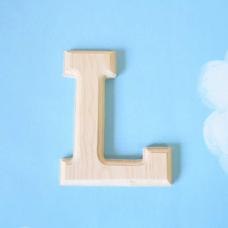원목(150x150x14mm) 알파벳 이니셜(initial) 영문 대문자 L 1
