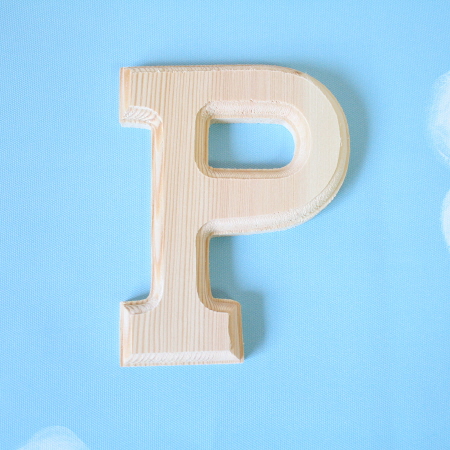 원목(150x150x14mm) 알파벳 이니셜(initial) 영문 대문자 P 1