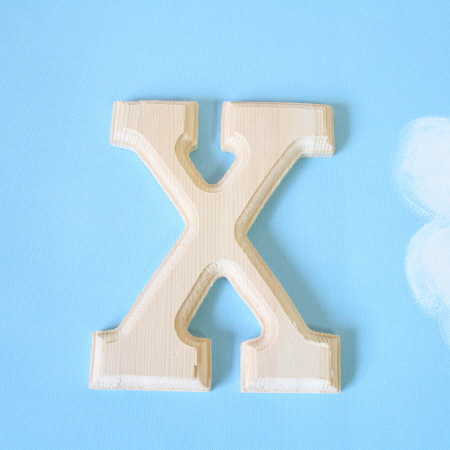 원목(150x150x14mm) 알파벳 이니셜(initial) 영문 대문자 X 1