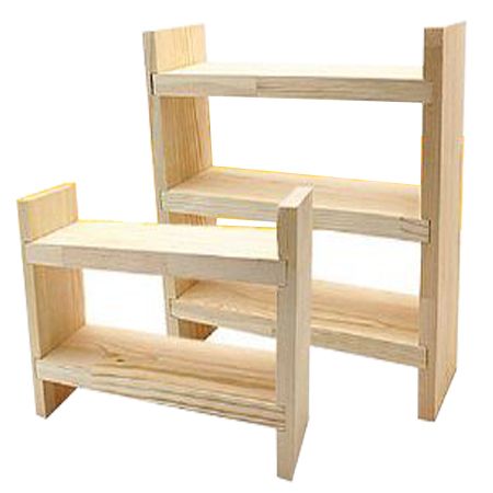 베이직 다단 원목 선반 선반간격 80mm 1