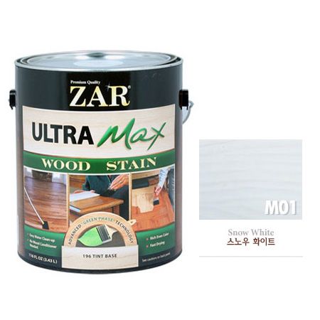 ZAR 울트라 맥스 친환경 우드스테인 1GAL(3.43L) M01 스노우 화이트 1