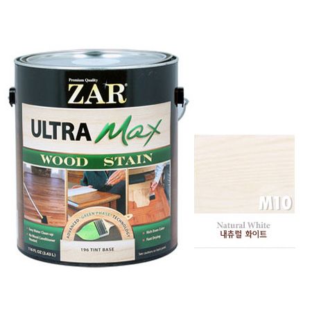 ZAR 울트라 맥스 친환경 우드스테인 1QT(945ml) M10 내츄럴 화이트 1