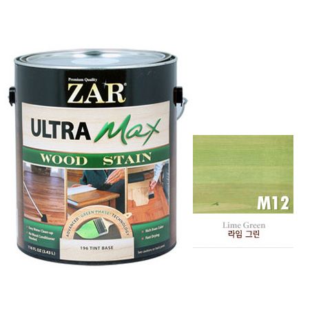 ZAR 울트라 맥스 친환경 우드스테인 1QT(945ml) M12 라임 그린 1
