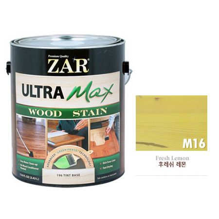 ZAR 울트라 맥스 친환경 우드스테인 1QT(945ml) M16 후레쉬 레몬 1