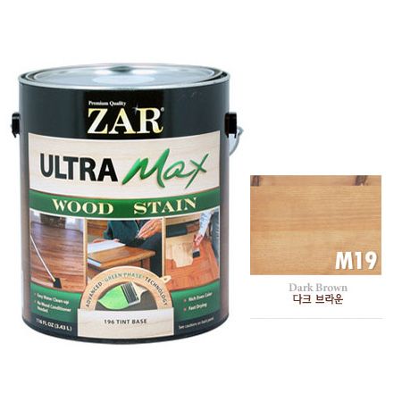 ZAR 울트라 맥스 친환경 우드스테인 250ml M19 다크 브라운 1