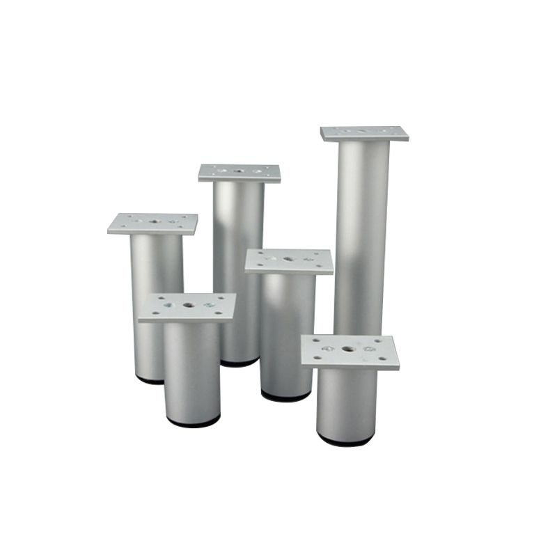 철천지 원형 가구다리 식탁다리 테이블 철제 쇼파다리 발통 실버 10cm 1