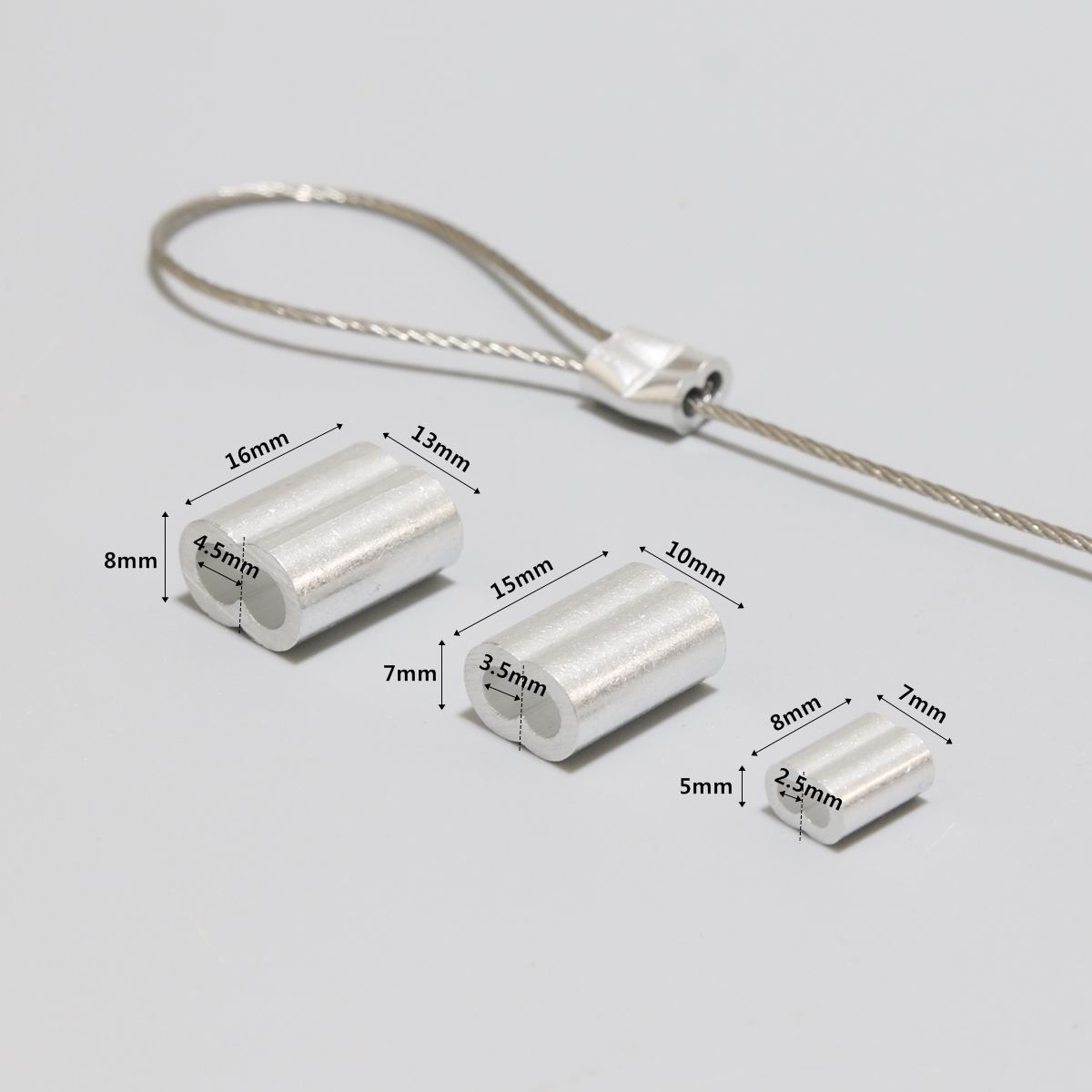 와이어 로프 페럴 압착체결 고정 부속 3.5mm 2