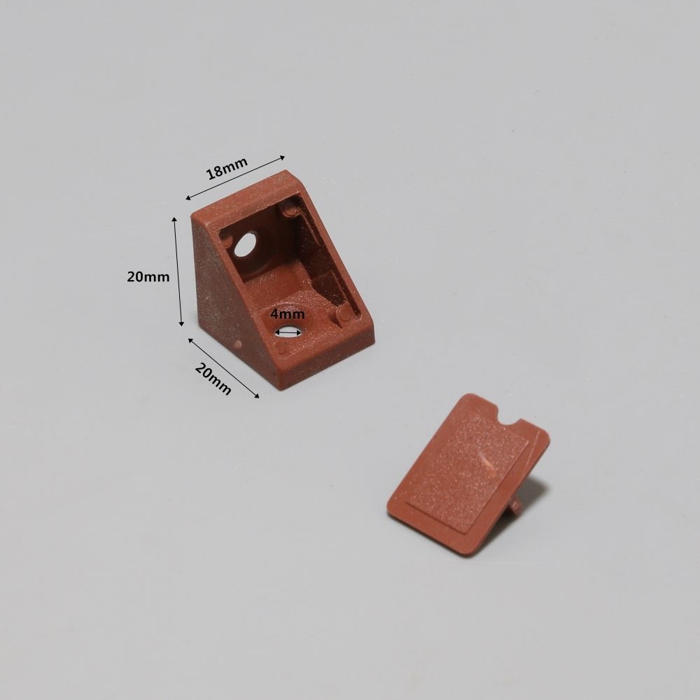 플라스틱 코너 꺽쇠 갈색 (소) 3