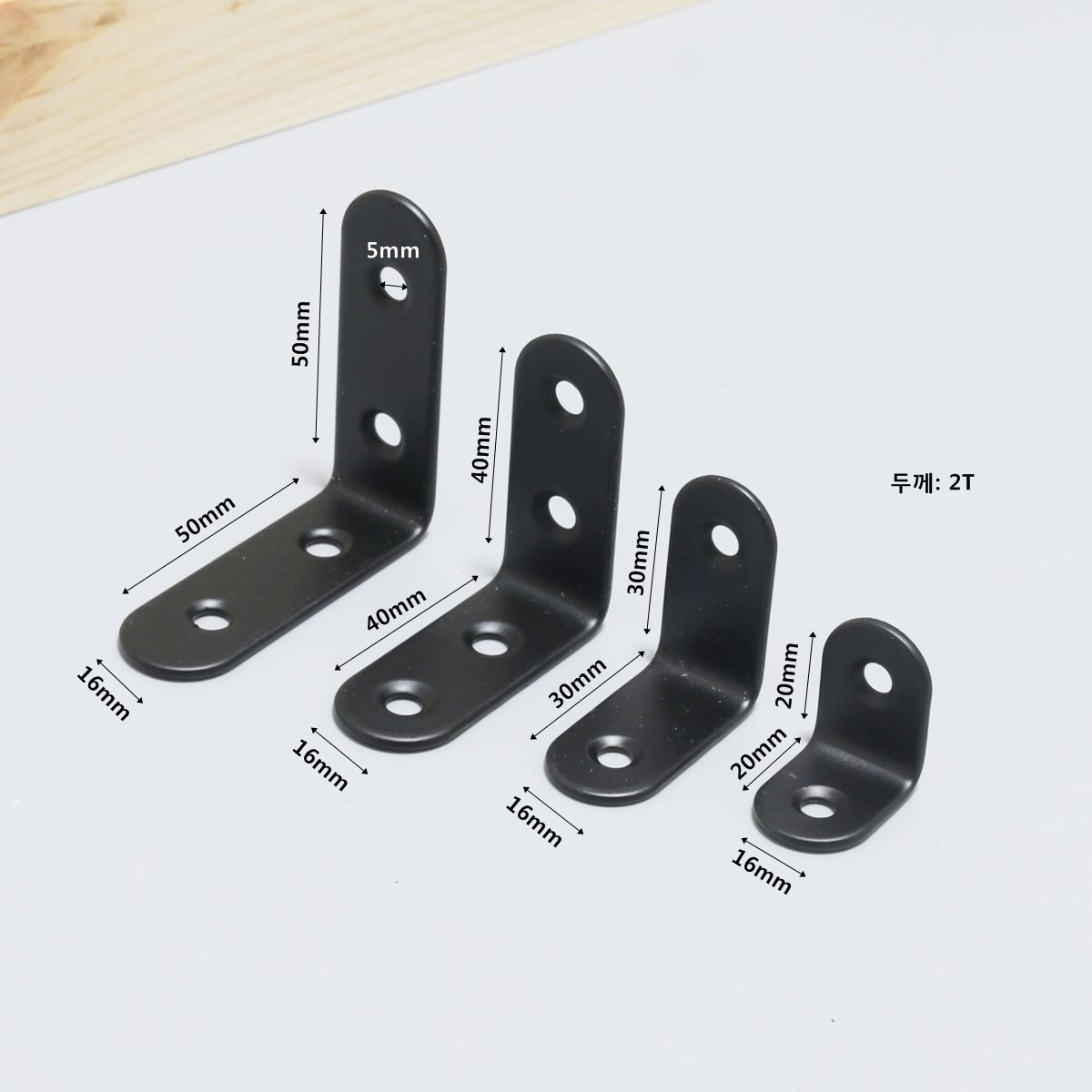 스텐 블랙 코너 꺽쇠 30x30mm 2