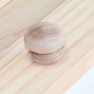 철천지 베이직 원형 1구 원목손잡이 나무 우드 싱크대 서랍장 가구 H21396 (32mm) 3