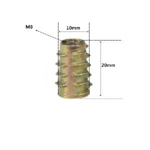 번데기 너트 M8 길이 20mm 2
